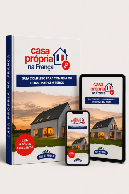 Guia Casa Própria na França exibido em livro, tablet e celular